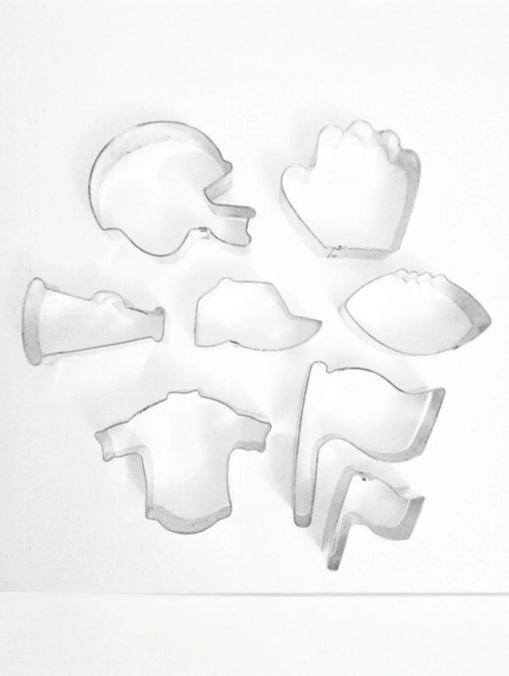 Football Baseball & Sports Themed Vintage Cookie Cutters (Set of‎ 8)